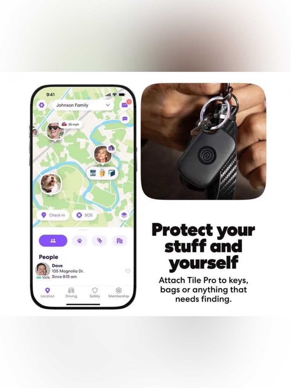 TILE PRO TRACKER: FIND YOUR PHONE, LOST/STOLEN ITEMS, STAY SAFE WITH SOS - NWT - Picture 3 of 8
